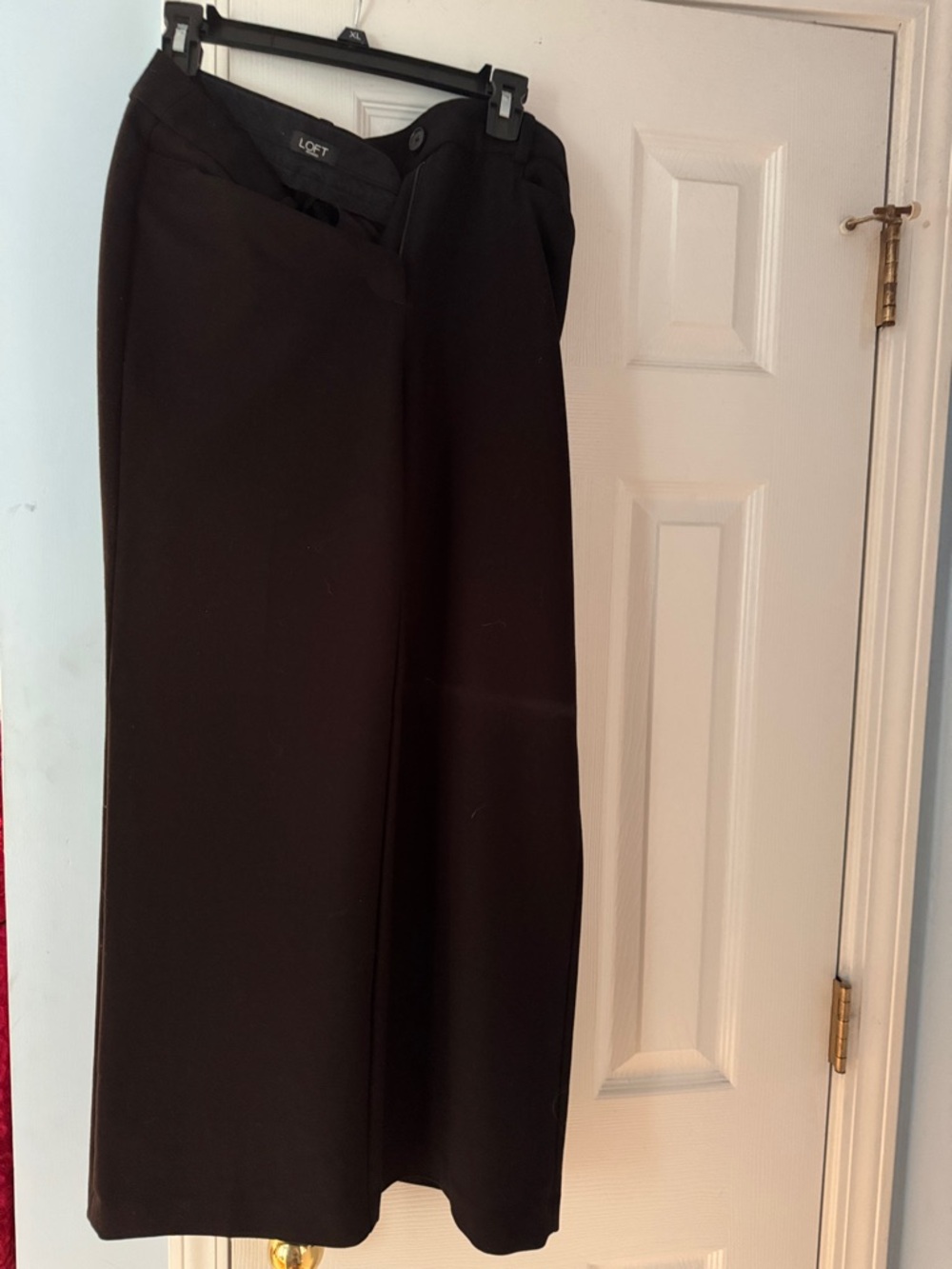 LOFT Black Wide-Leg Work Trousers